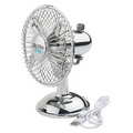 Chrome USB Oscillating Desk Fan